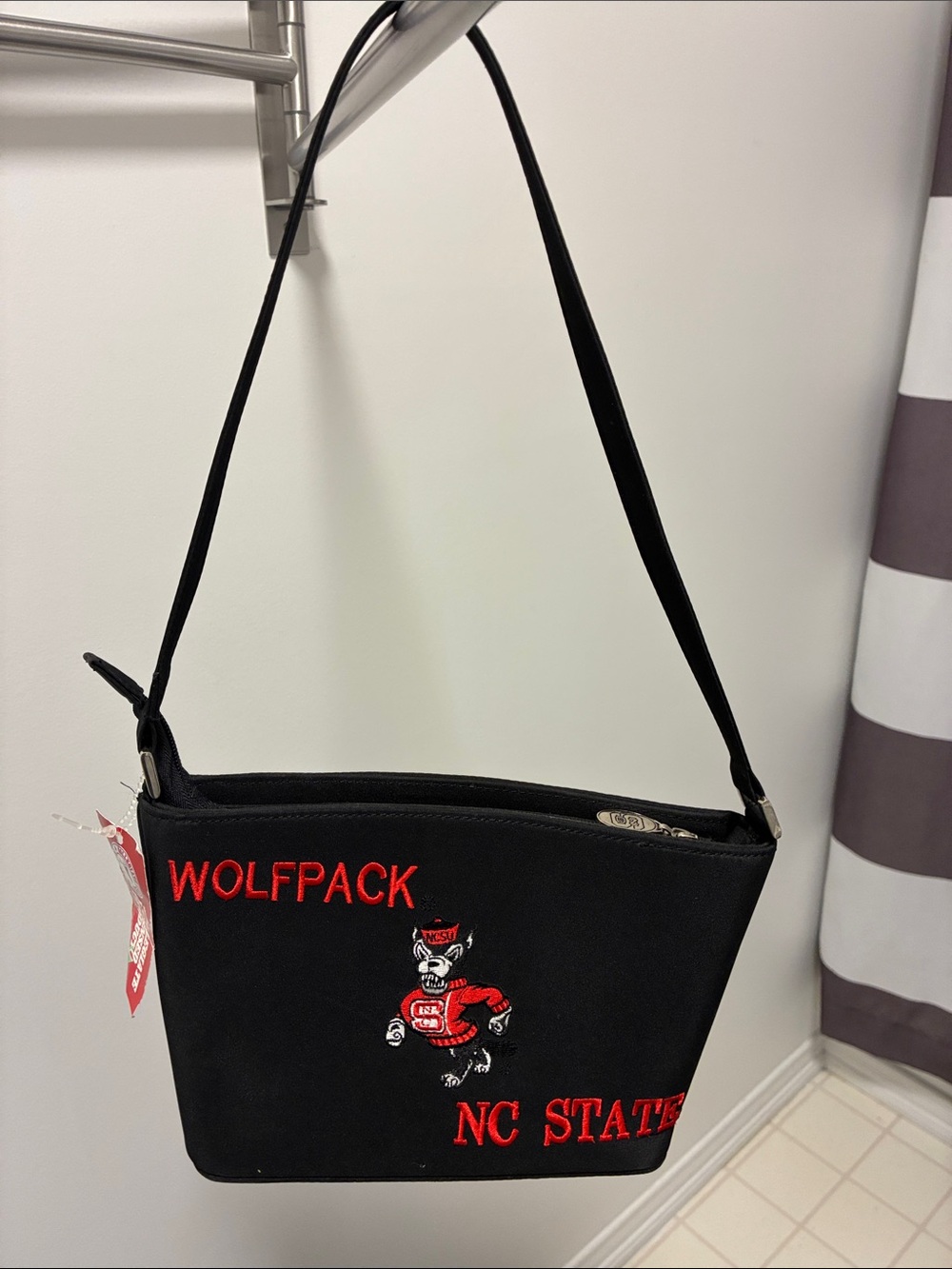 NC State Wolfpack Black Embroidered Shoulder mini bag